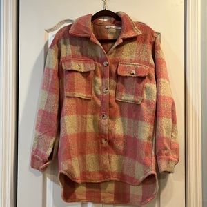 Pink and Tan Shacket